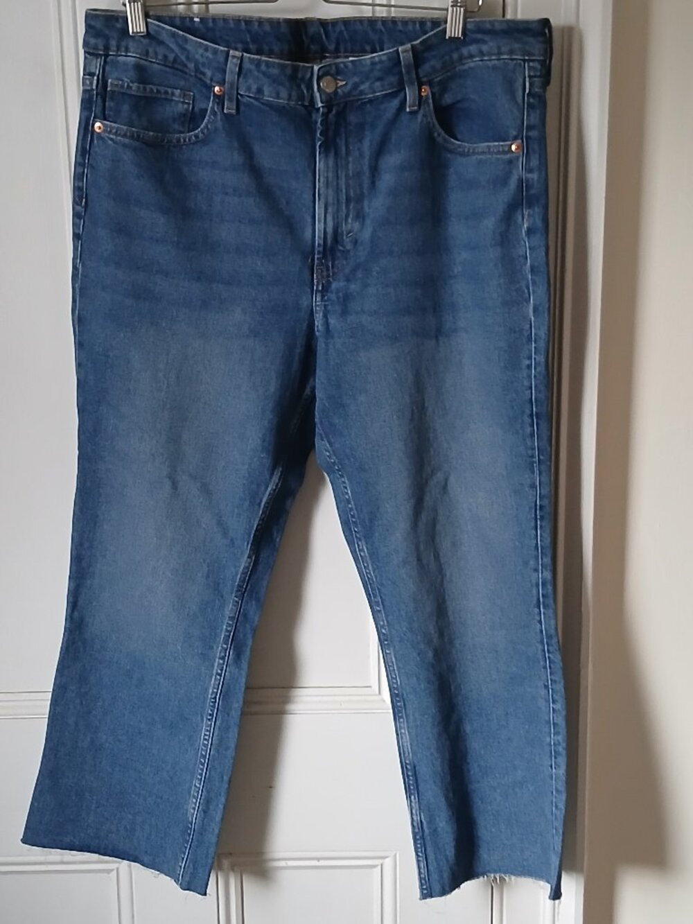 H & M kick crop high waist women's jeans blue new without tags size 16